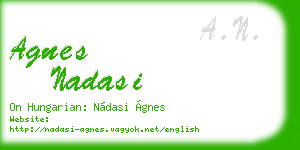 agnes nadasi business card
