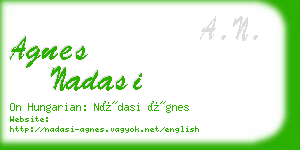 agnes nadasi business card